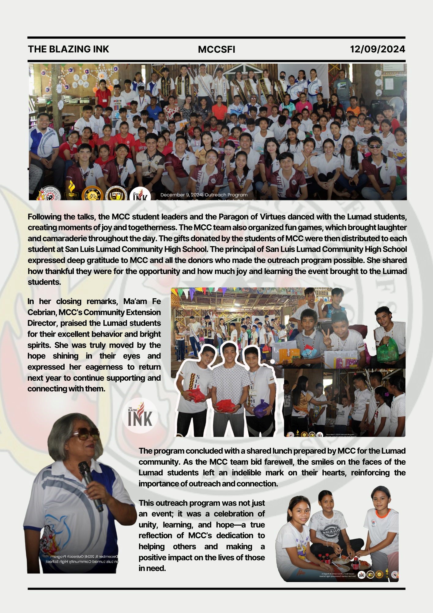 MCC Outreach at San Luis Lumad Community